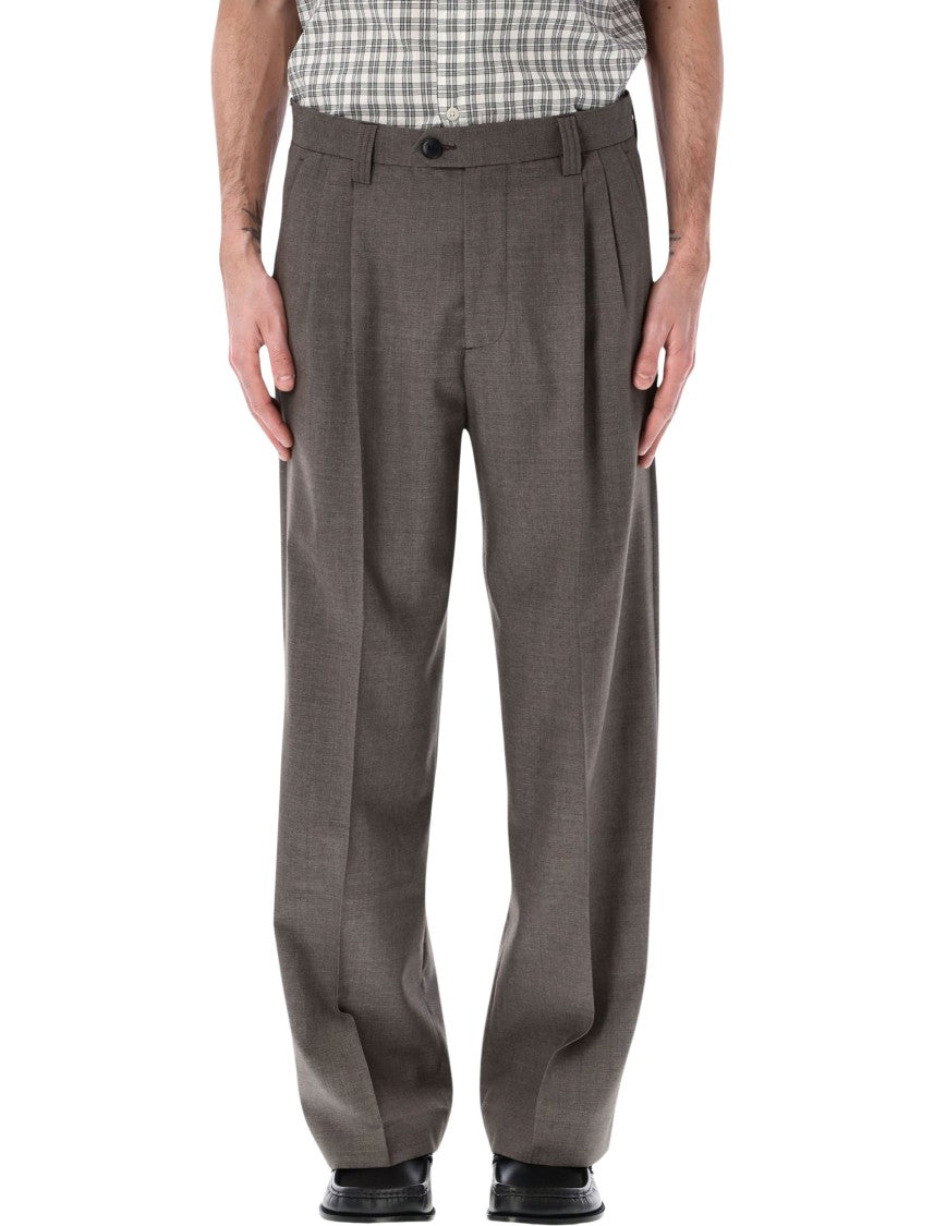 Mfpen Classic Wide Leg Double Pleat Trousers
