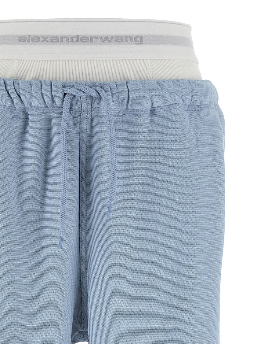 T By Alexander Wang Wide Leg W/ Logo Elastic Exposed Brief' Joggers