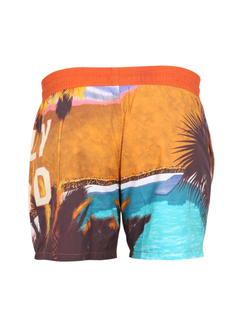 Etro Tropical Print Boxer Swimsuit