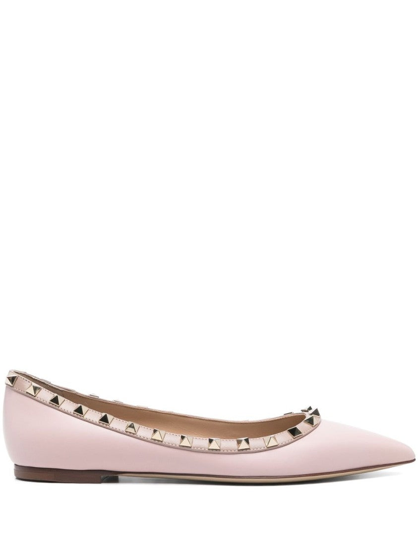 Valentino Garavani Pointed Toe Flats With Metallic Stud Accents