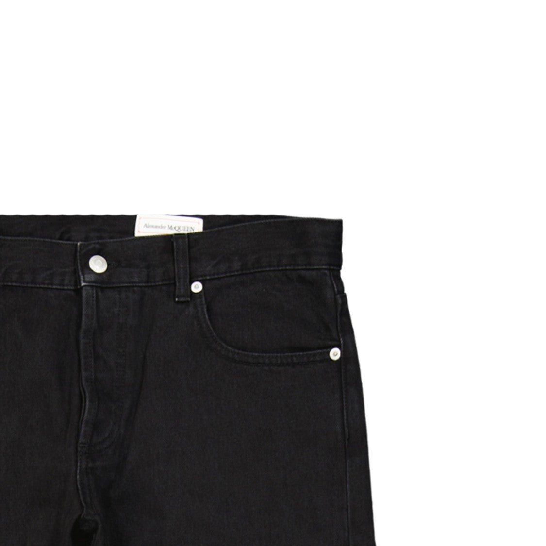 Alexander Mcqueen Distressed Black Cotton Denim Jeans