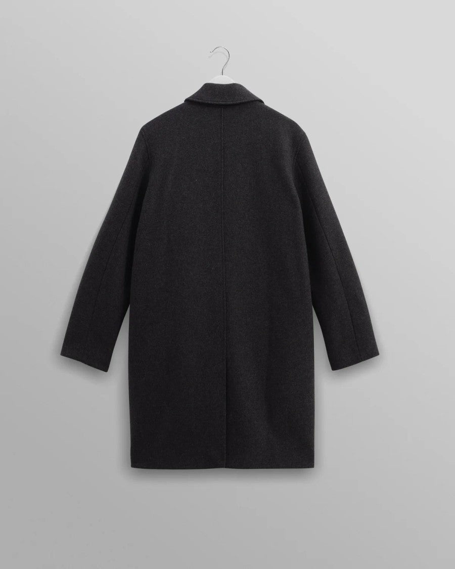 Wax London Mid-Length Charcoal Wool Blend Car Coat