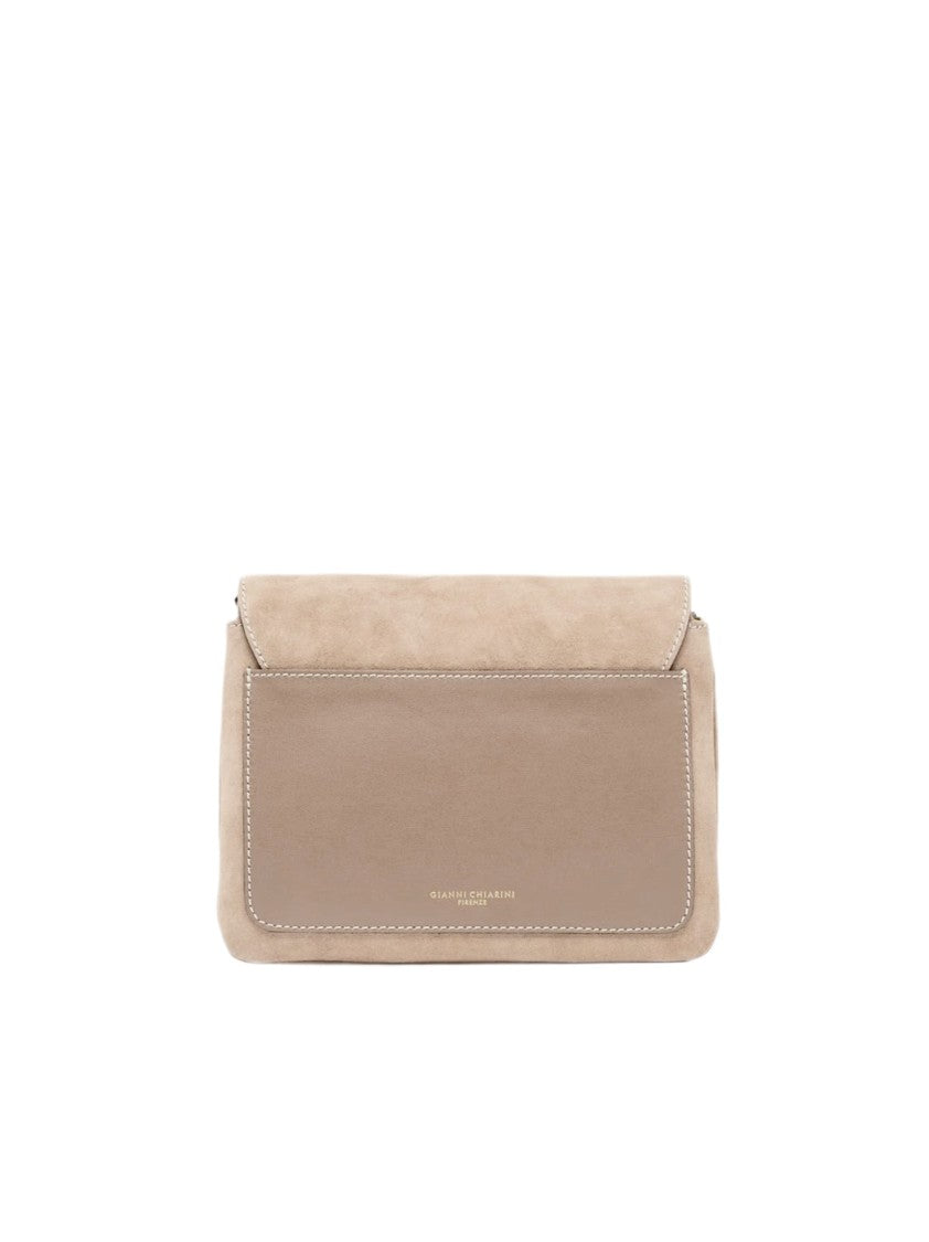 Gianni Chiarini Rectangular Suede Bag With Adjustable Strap And Contrast Zippers