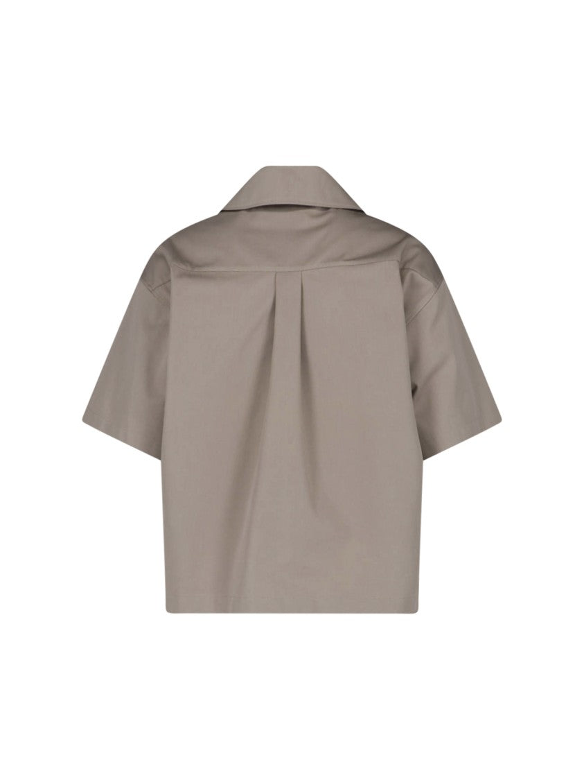Balenciaga Boxy Cropped Shirt With Flap Chest Pockets