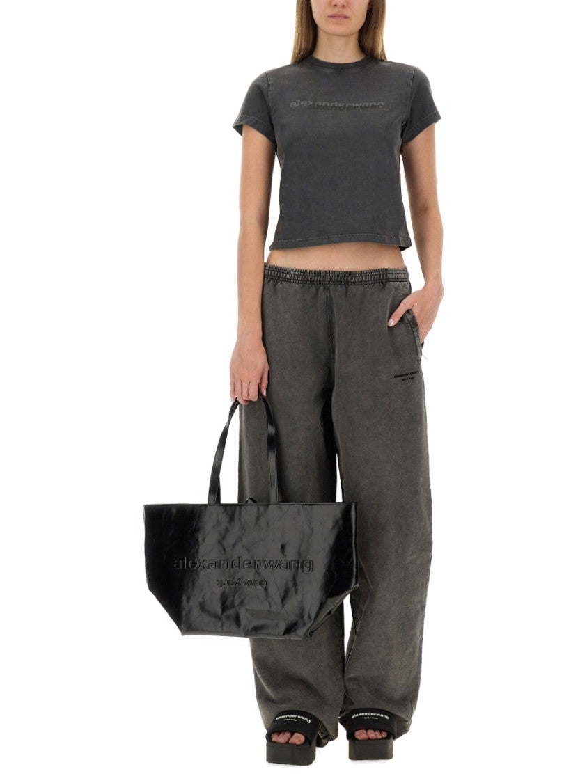 Alexander Wang Fitted Cropped T-Shirt With Subtle Logo