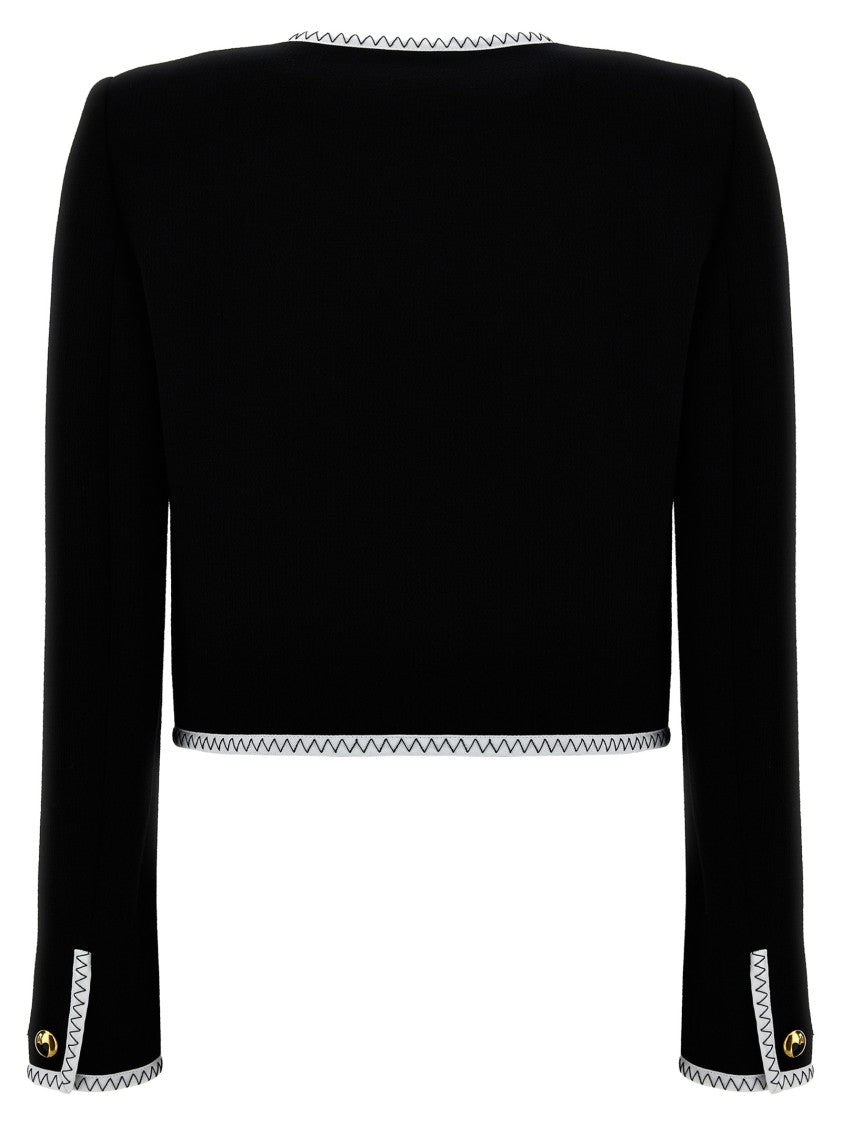 Moschino Structured Crepe Viscose Short Jacket