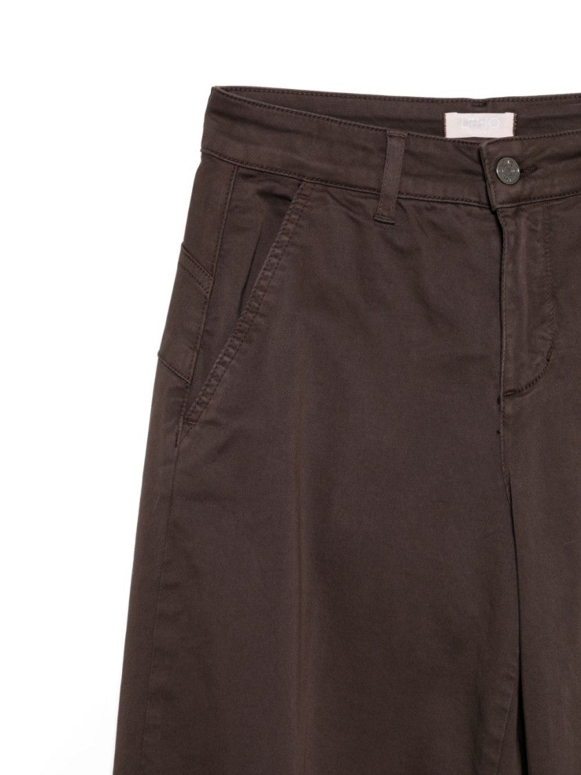 Liu Jo Wide-Leg Brown Pants With Flattering Fit