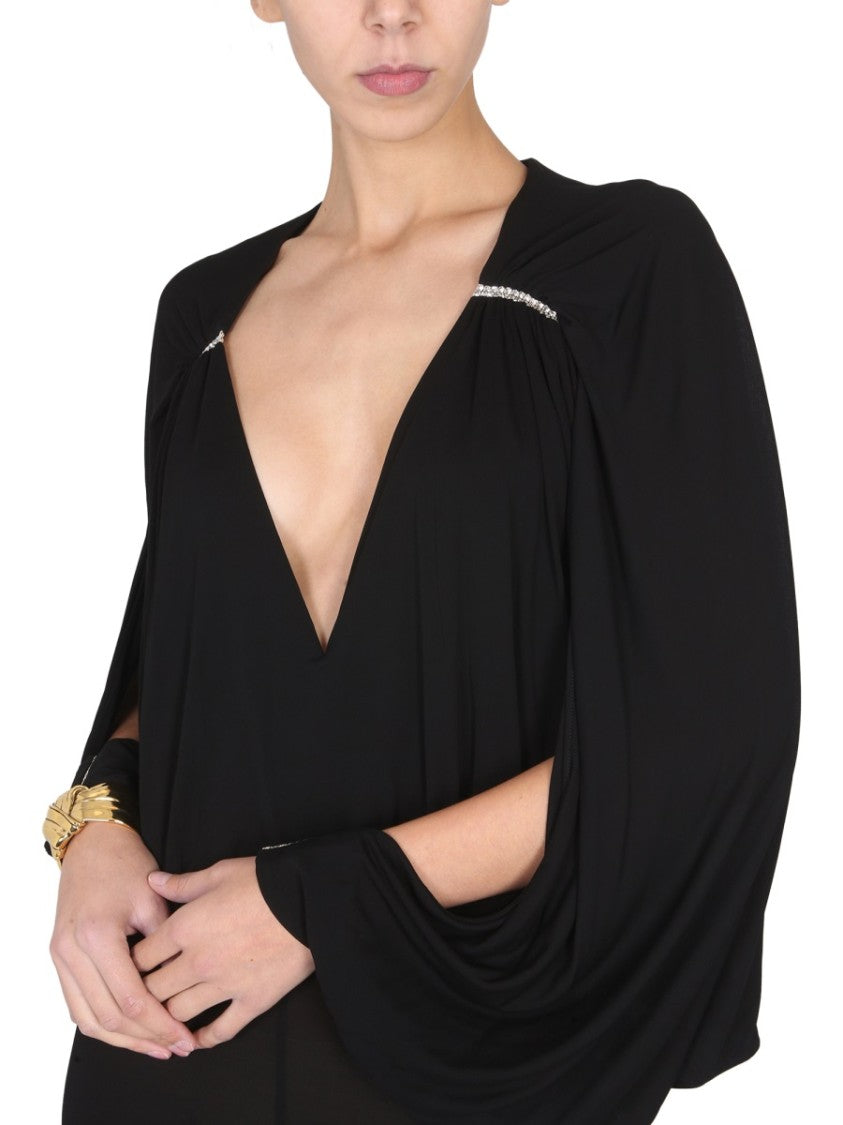 Saint Laurent Draped Sleeve Jumpsuit