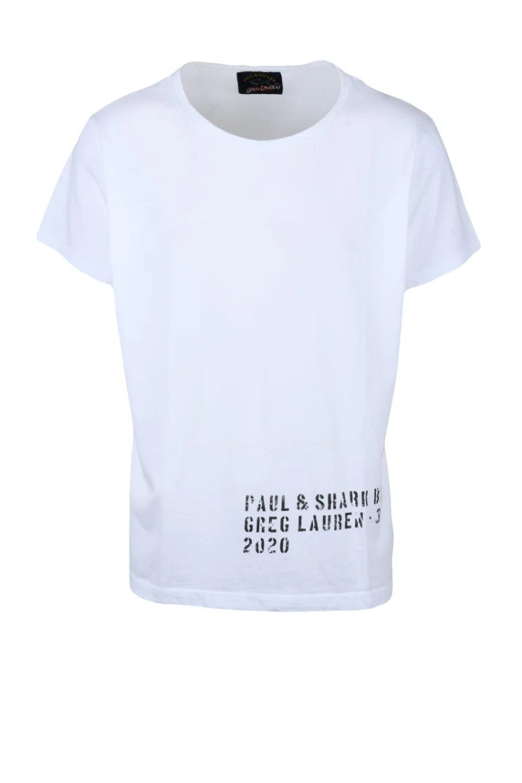 Paul & Shark White Cropped Cotton T-Shirt