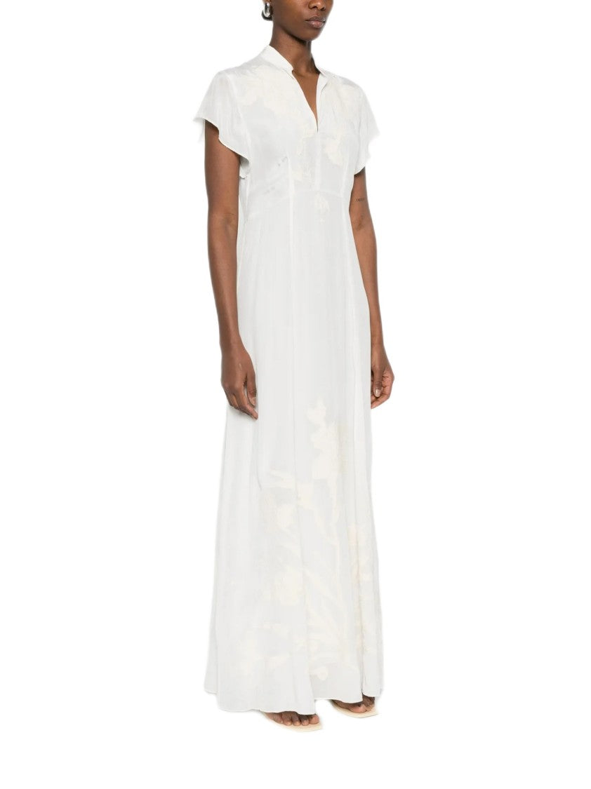 Forte Forte Crêpe De Chine Maxi Dress With Ethereal Embroidery