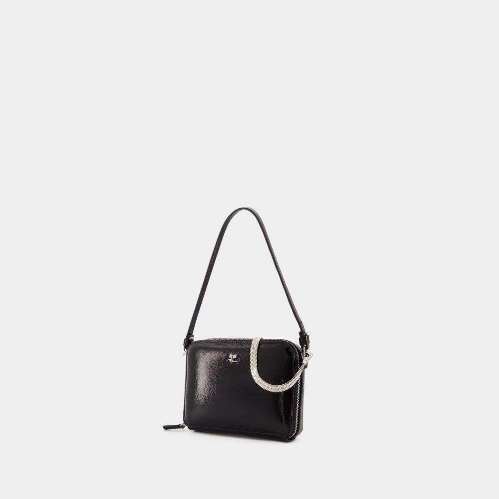 Courrèges Cloud Chained Naplack Purse - Leather - Black