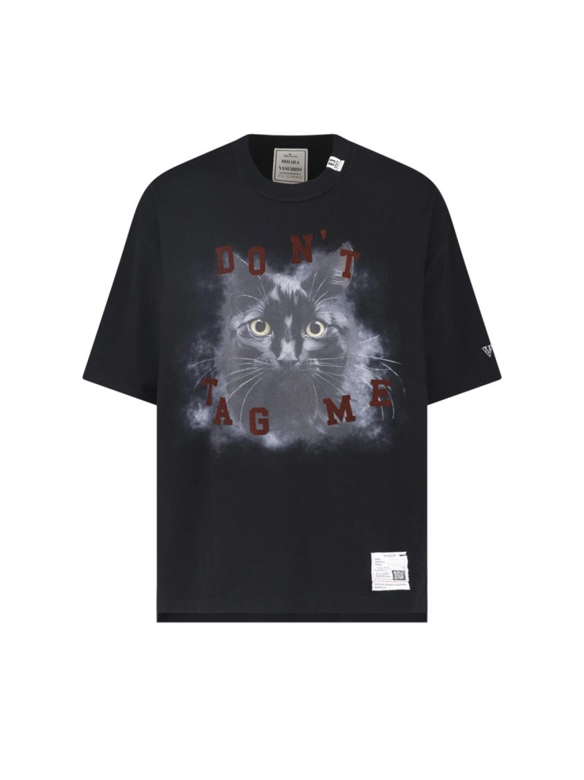 Maison Mihara Yasuhiro Black Printed Cotton T-Shirt