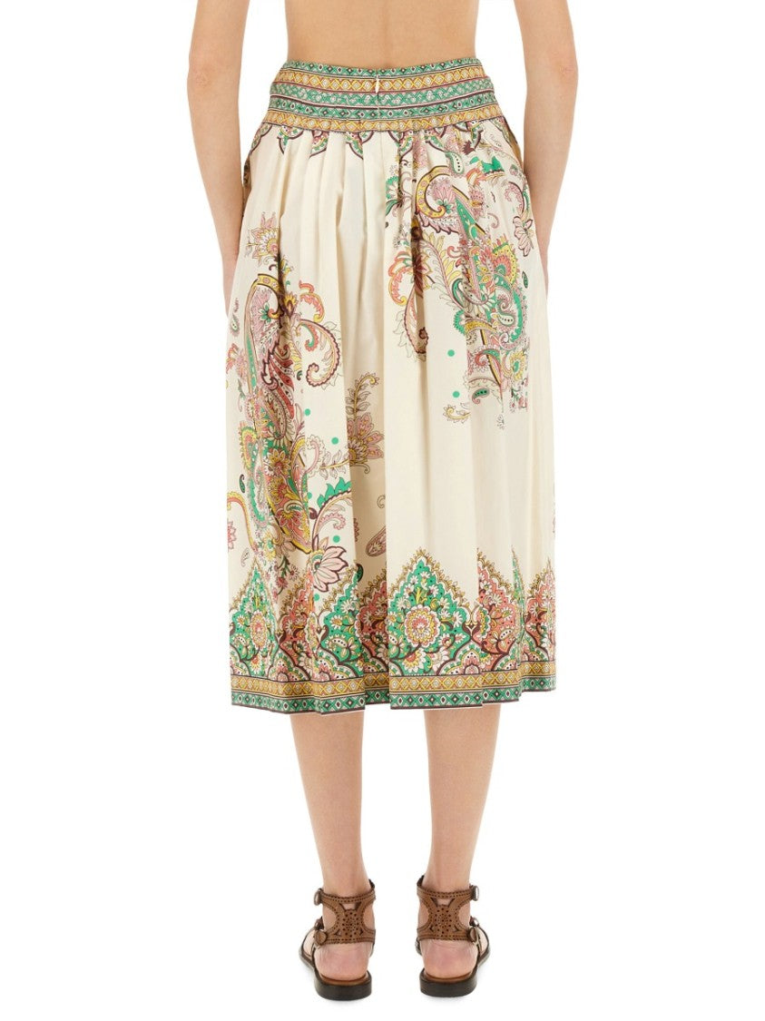 Etro Paisley Print Midi Skirt