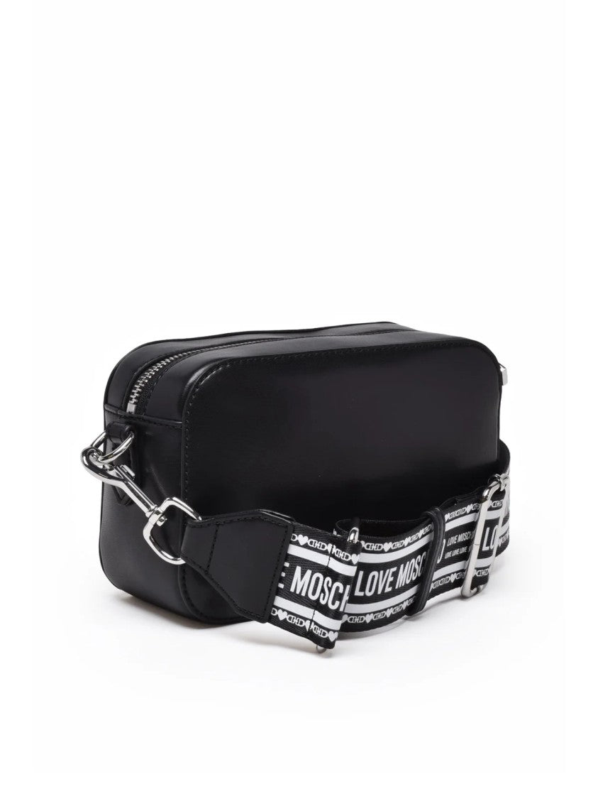 Love Moschino Black Embossed Polyurethane Shoulder Bag