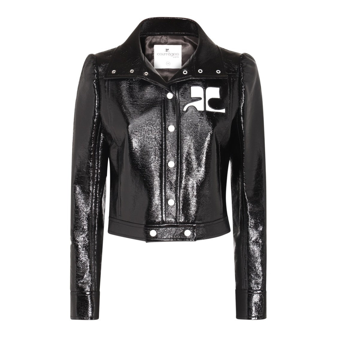 Courrèges Black Jacket With Silver Hardware