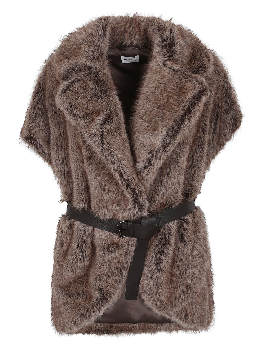 Parosh Sleeveless Faux Fur Vest