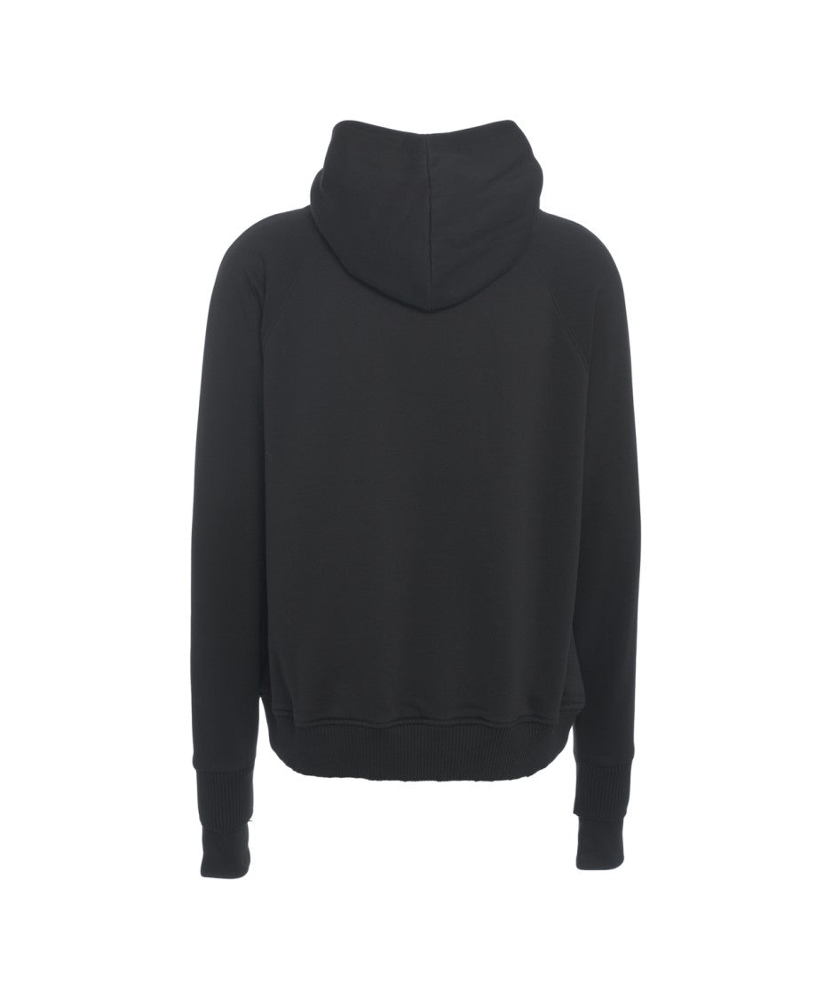 Thom Krom High-Collared Black Sweatshirt With Seamless Hood