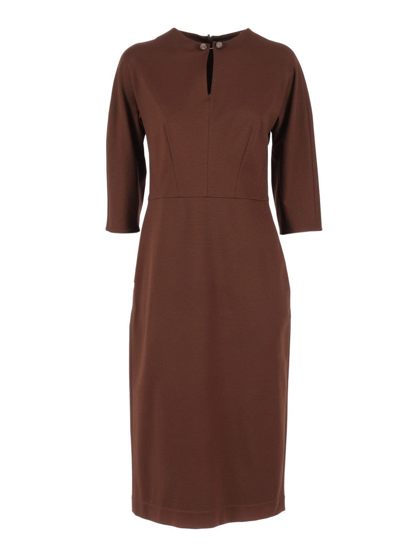 Fabiana Filippi Fitted Midi Dress With Stylish Cutouts
