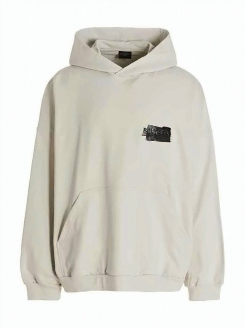 Balenciaga Relaxed-Fit Hooded Sweatshirt With Subtle Graphic Detail