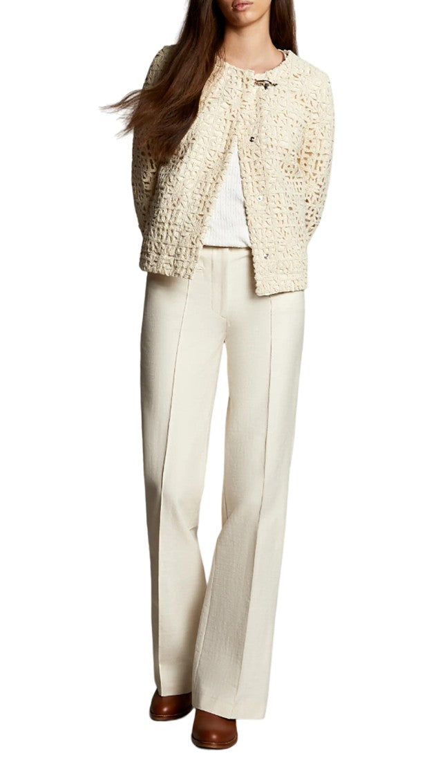 Fay Intricate Crochet Overlay Cotton Canvas Jacket