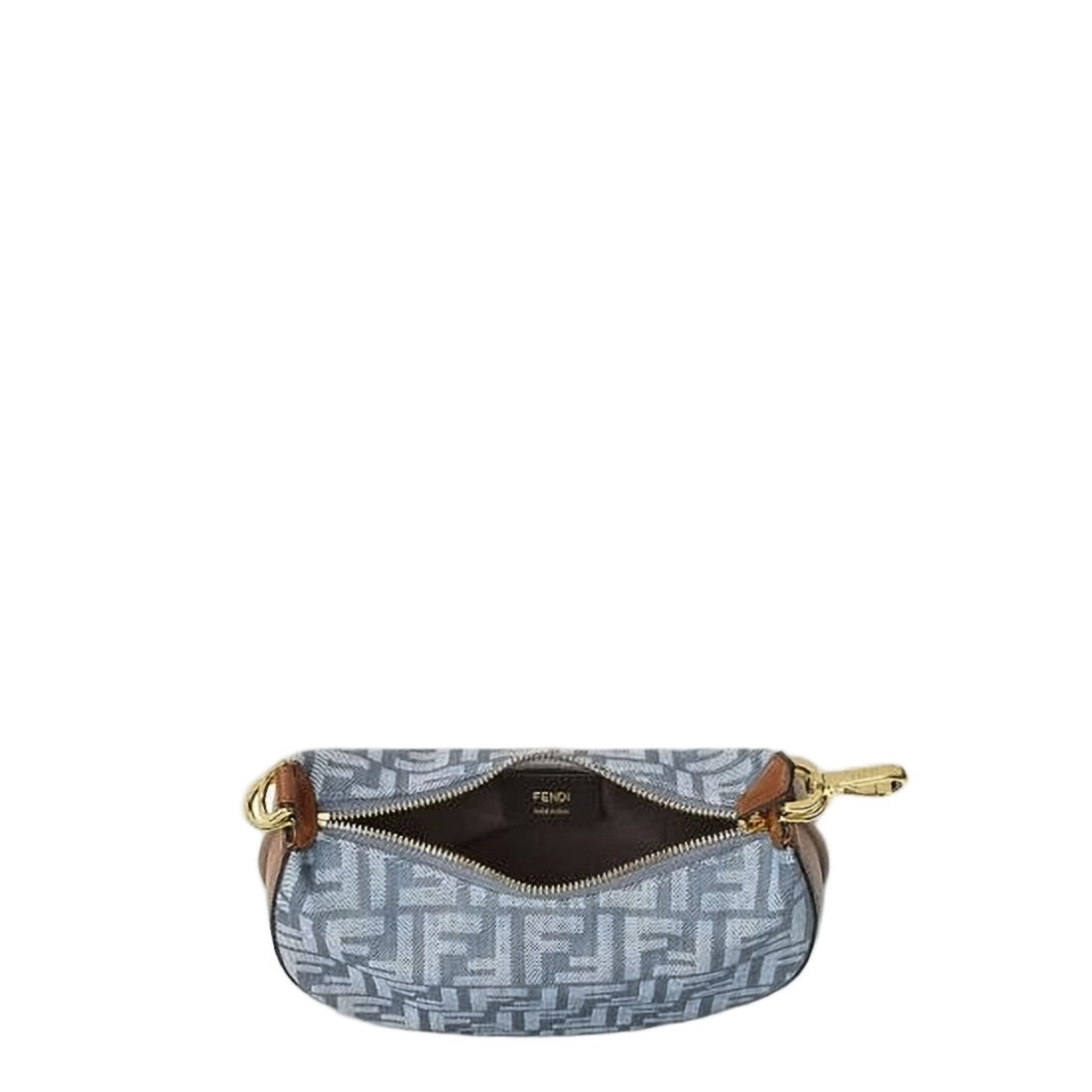Fendi Crescent-Shaped Fendi Shoulder Bag With Geometric Motif