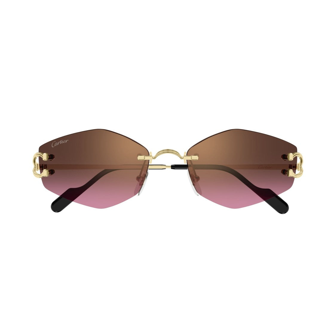 Cartier Rimless Gold-Tone Sunglasses With Gradient Lenses