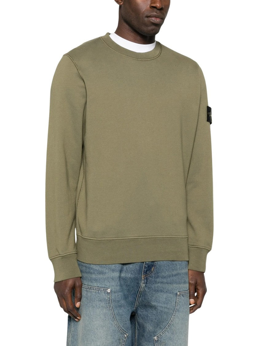 Stone Island Relaxed Fit Crewneck Sweatshirt With Signature Logo Patch