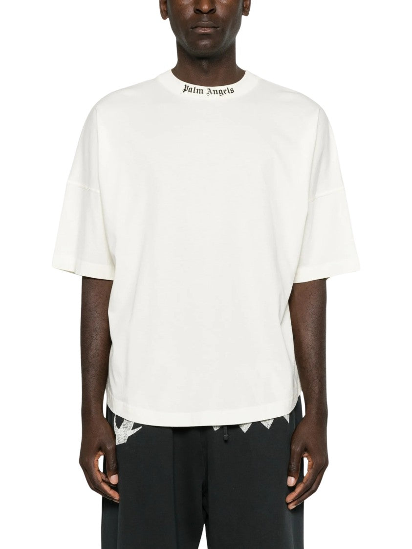 Palm Angels White Classic Logo Short-Sleeve Cotton T-Shirt