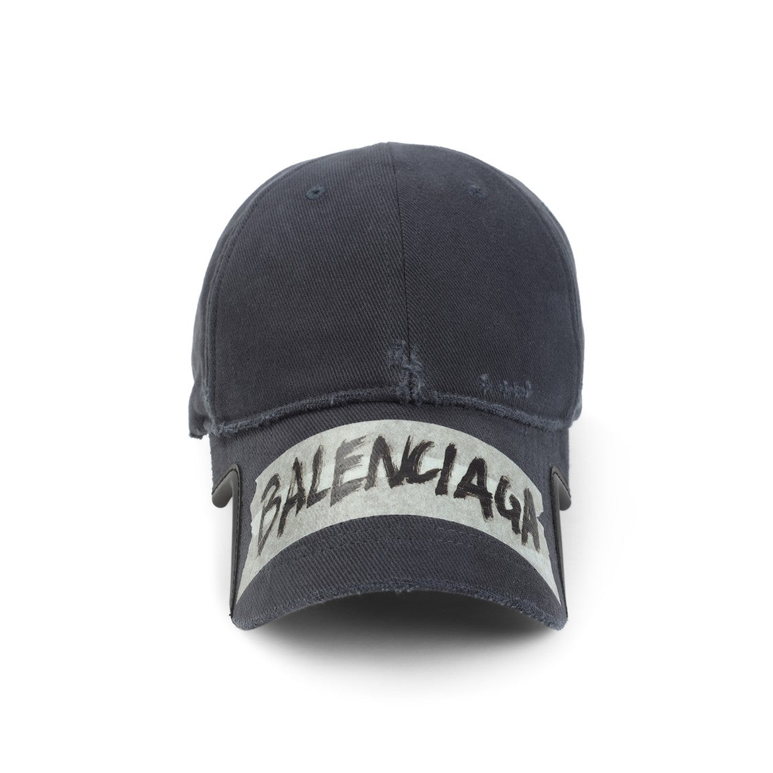 Balenciaga Faded Washed Black Cotton Cap