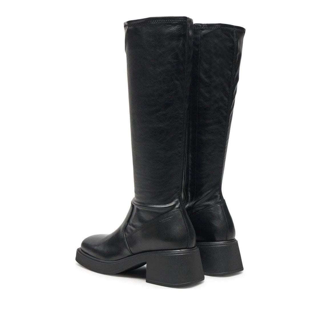 Vagabond Black Dorah Leather Block Heel Boots