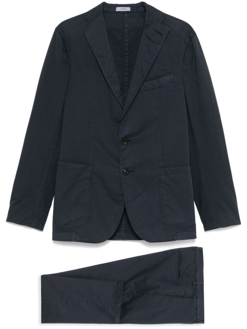 Boglioli Tailored Cotton Suit In Prussian Blue