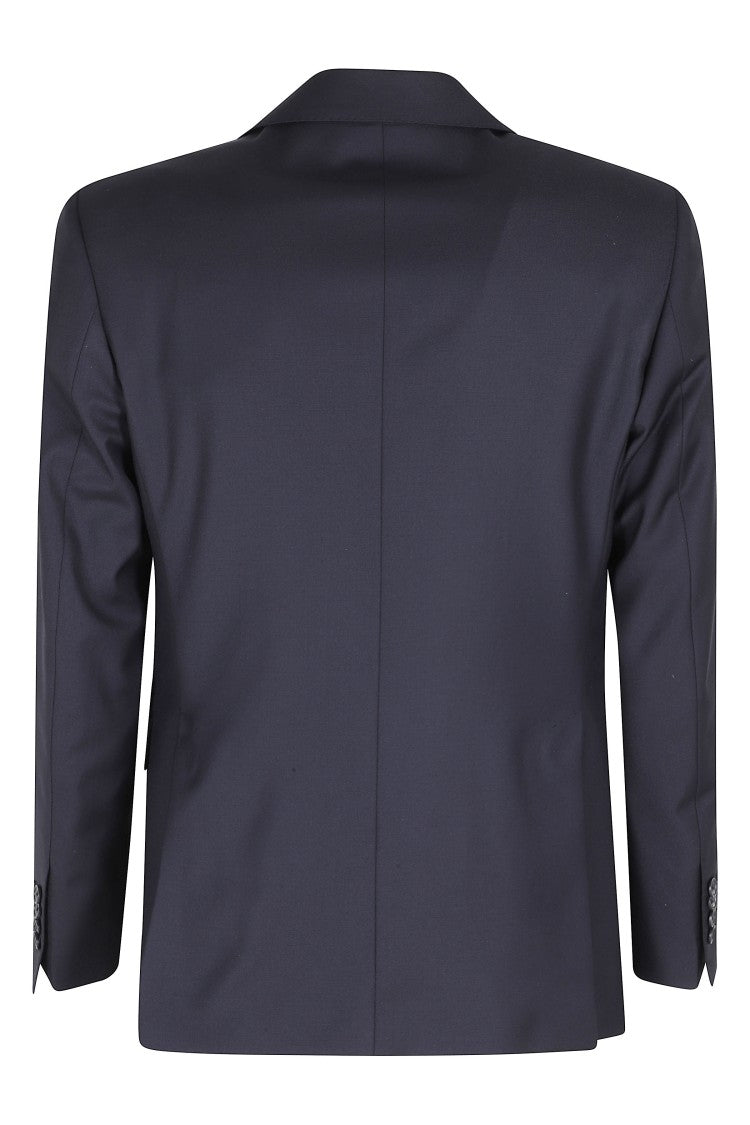 Tagliatore Blue Double-Breasted Tailored Flap Pocket Wool Suit