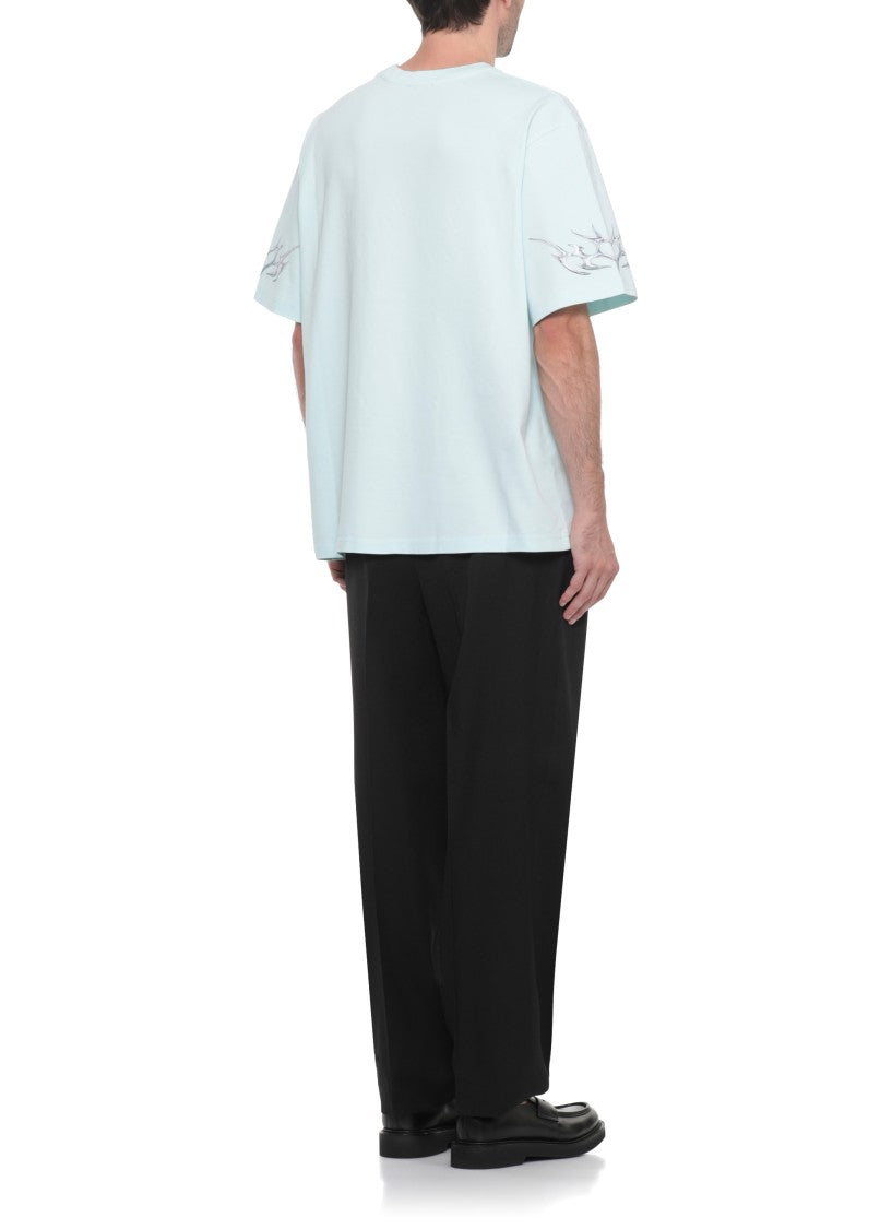 Casablanca Light Blue Cotton T-Shirt