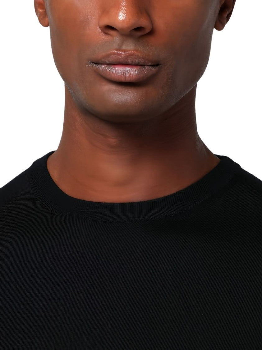 Drumohr Long-Sleeved Black Crew Neck Sweater