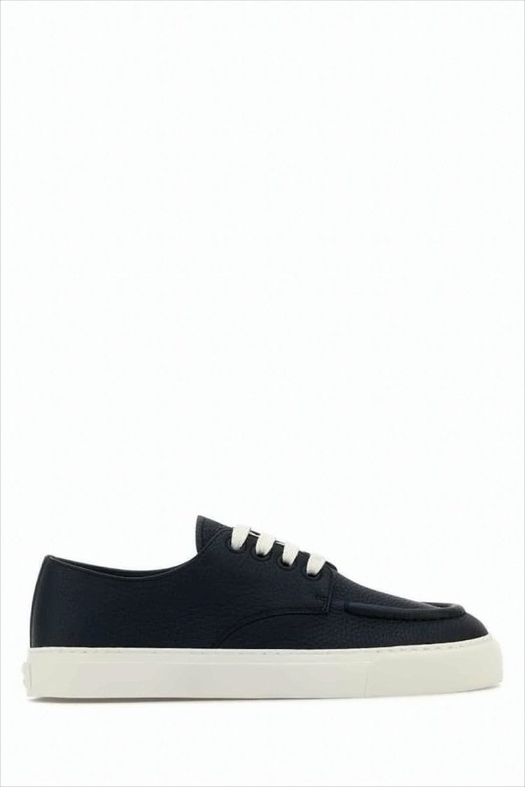Prada Low-Top Leather Sneakers With Contrasting White Sole