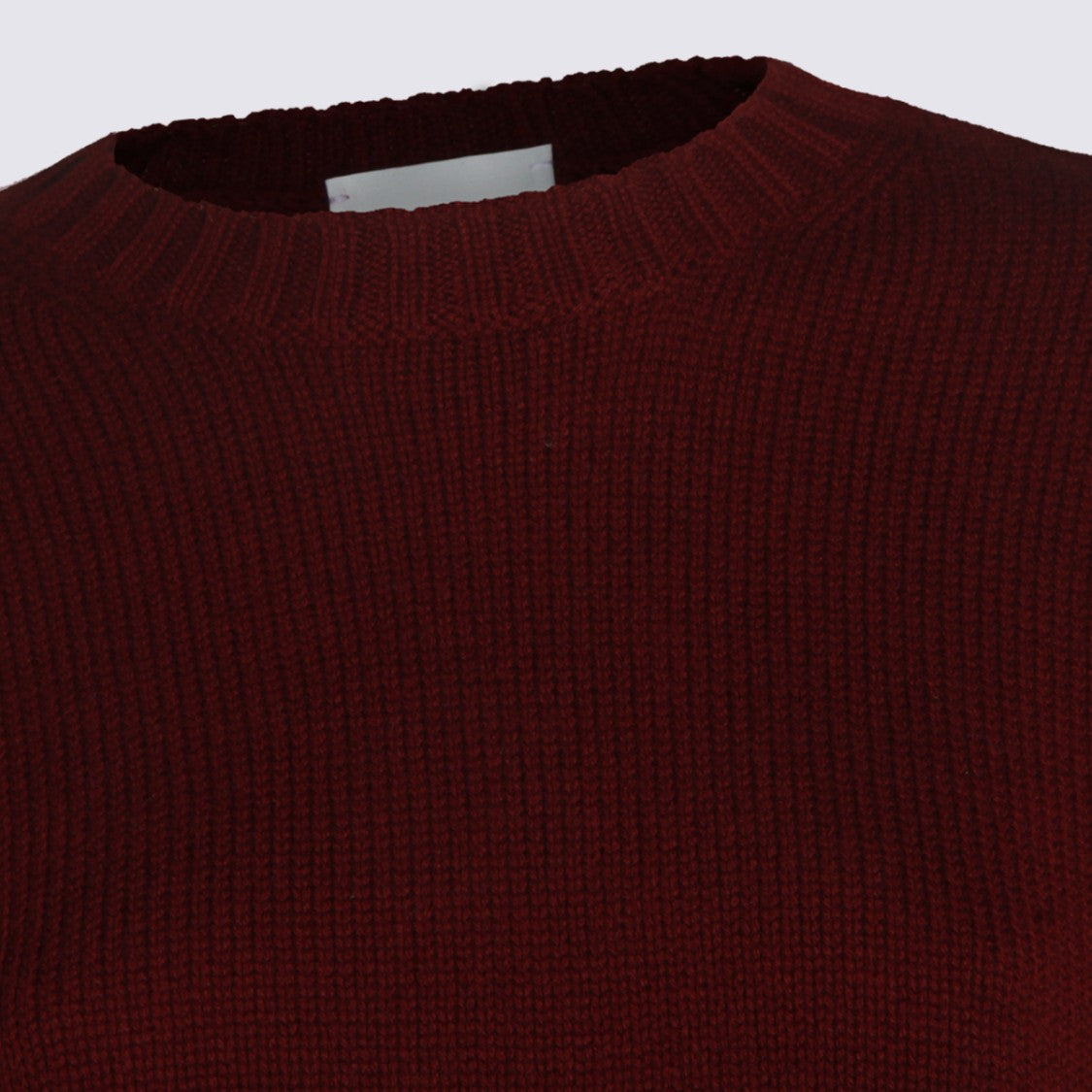 Allude Bordeaux Wool Crewneck Sweater