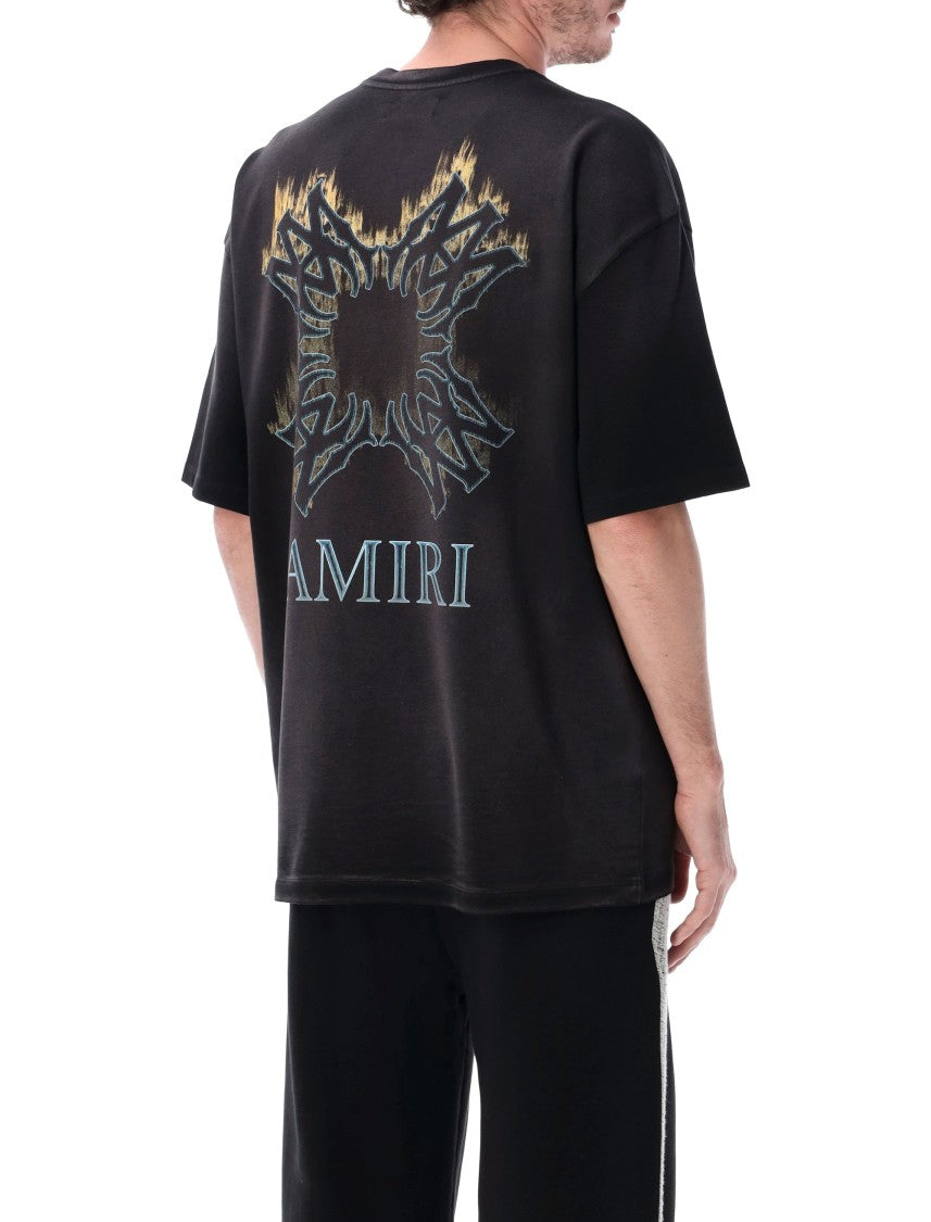 Amiri Flames Oversized Black Flame Graphic Tee