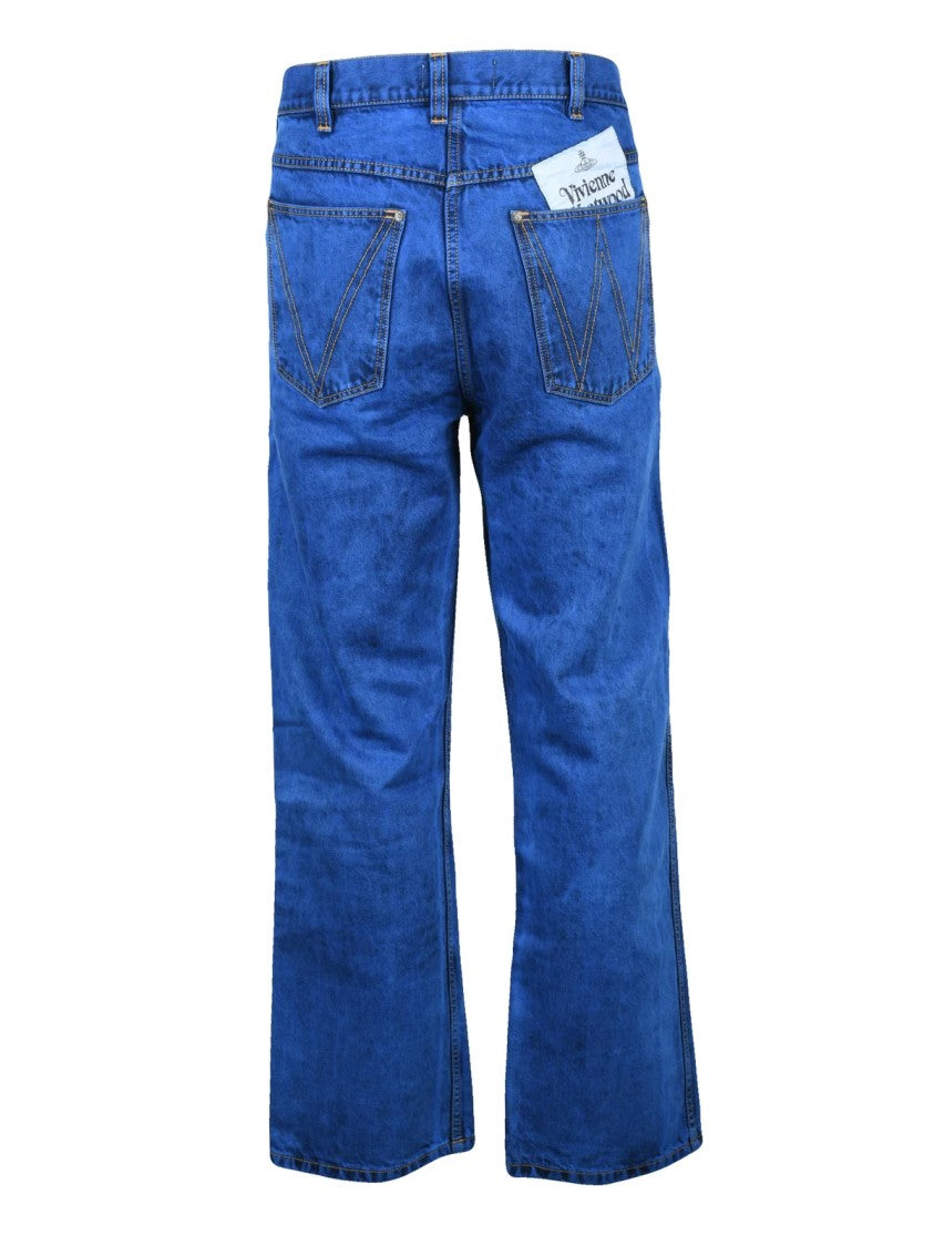 Vivienne Westwood Light Blue Cotton-Blend Ranch Jeans