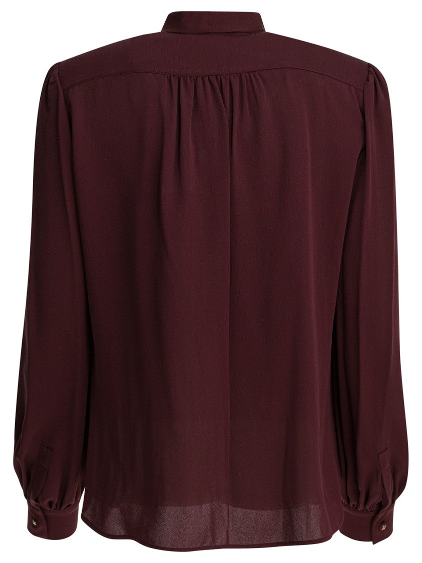 Max Mara Silk Charmeuse Blouse With Neck Tie