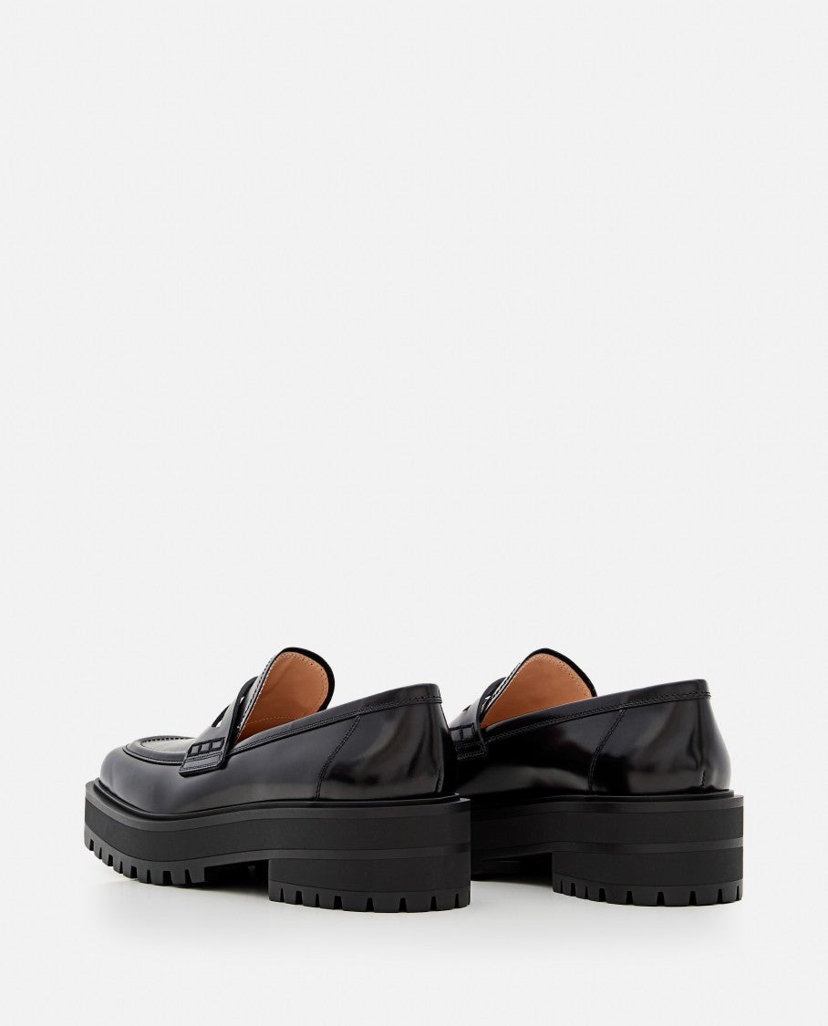 Gianvito Rossi Patent Leather Loafers With Chunky Rubber Platform Sole