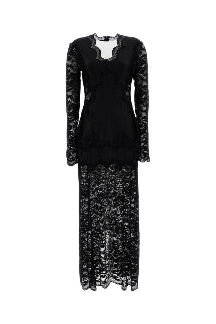 Rabanne Lace Maxi Dress With Semi-Sheer Finish