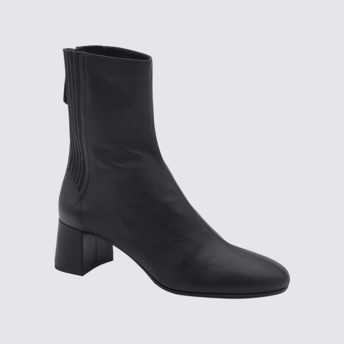 Aquazzura Mid-Height Block Heel Boots With Ribbed Elastic Panel