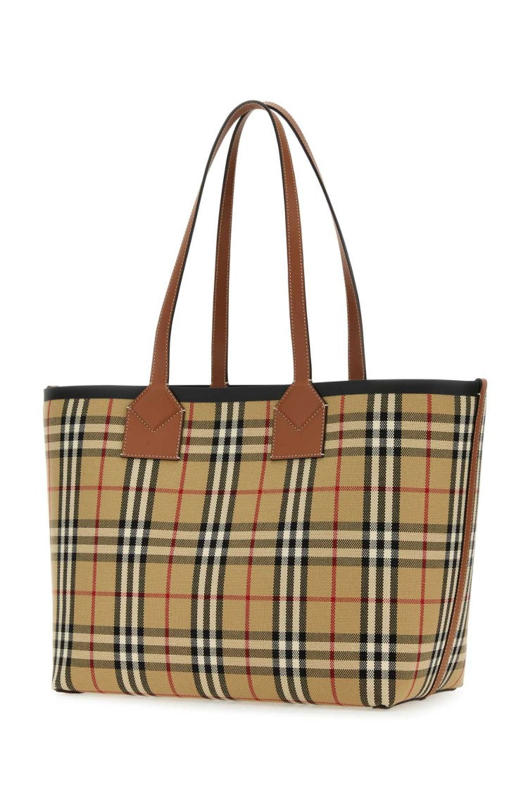 Burberry Embroidered Canvas Medium London Shopping Bag