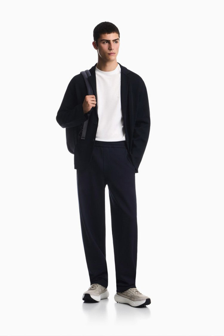 Emporio Armani Navy Two-Button Patch Pocket Viscose-Blend Blazer