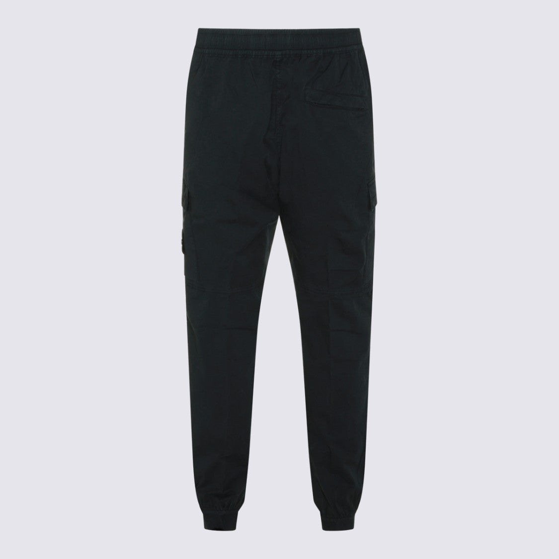 Stone Island Tapered Black Trousers With Elastic Waistband And Cargo Pockets