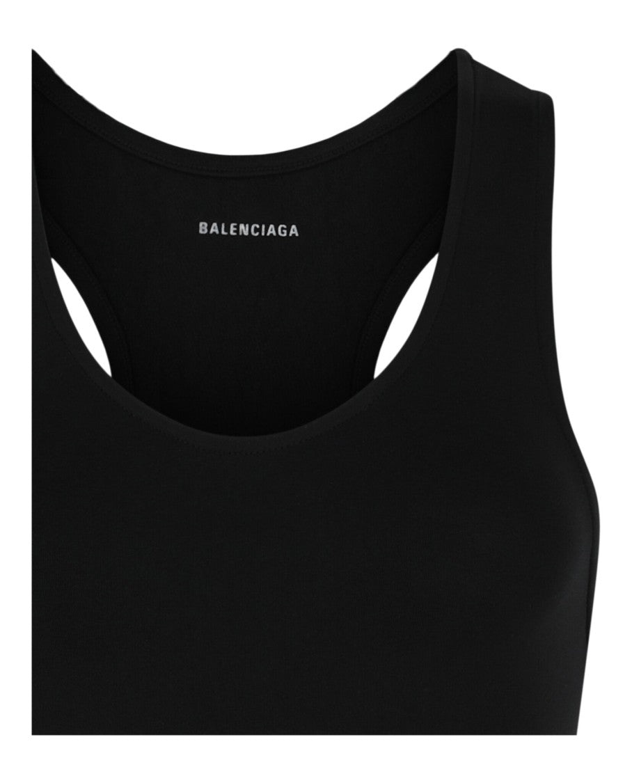Balenciaga Fitted Seamless Crop Top With Racerback Design