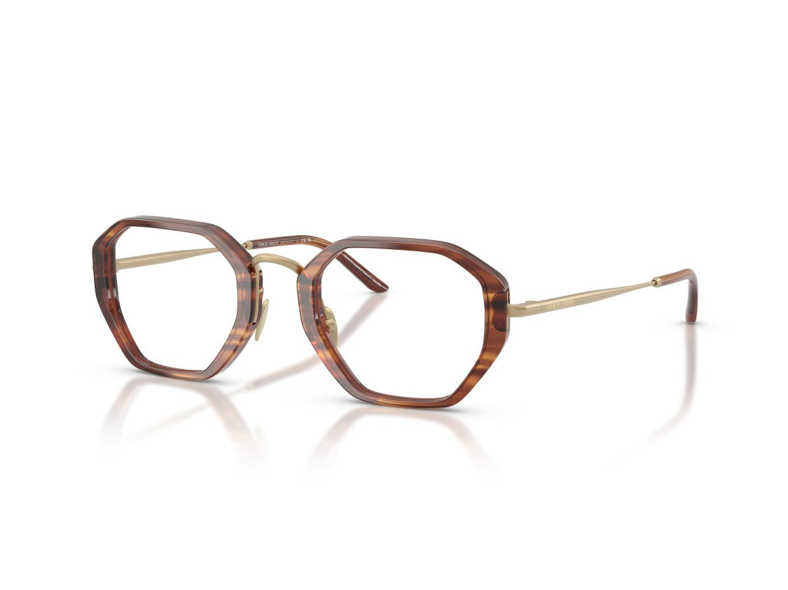 Giorgio Armani Gold 0Ar7282 Tortoiseshell Geometric Eyeglasses