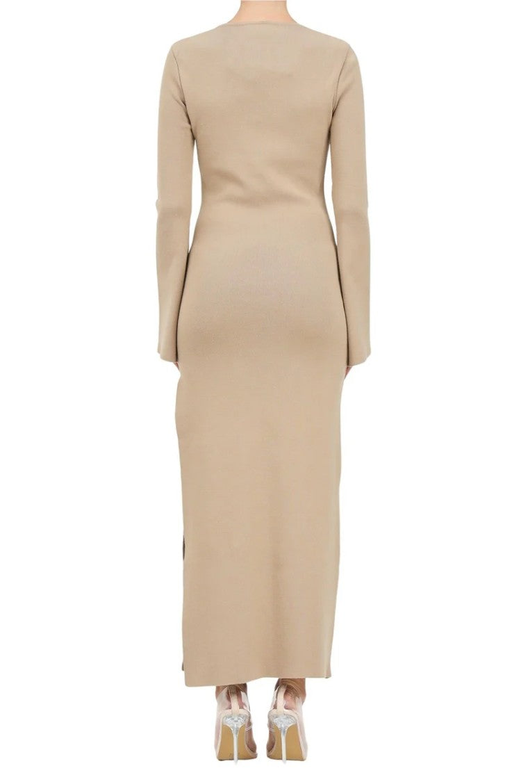 Akep Long Knit Dress - Beige