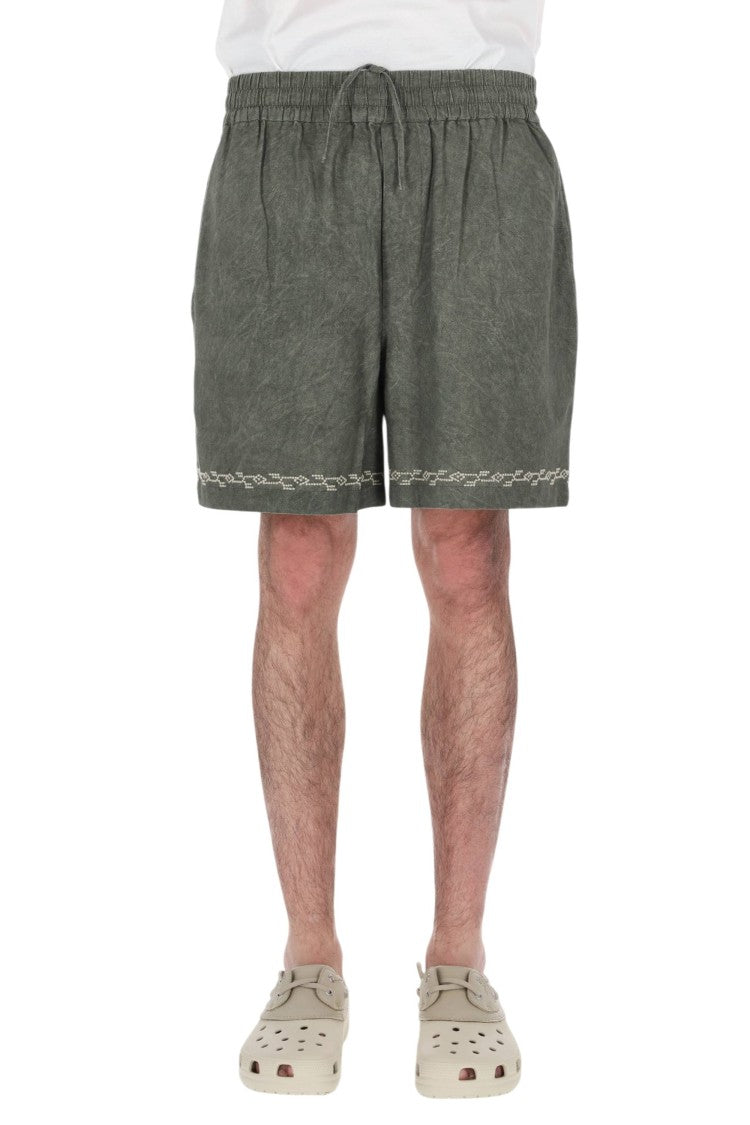 Isabel Marant Zilan Embroidered Cotton Drawstring Shorts