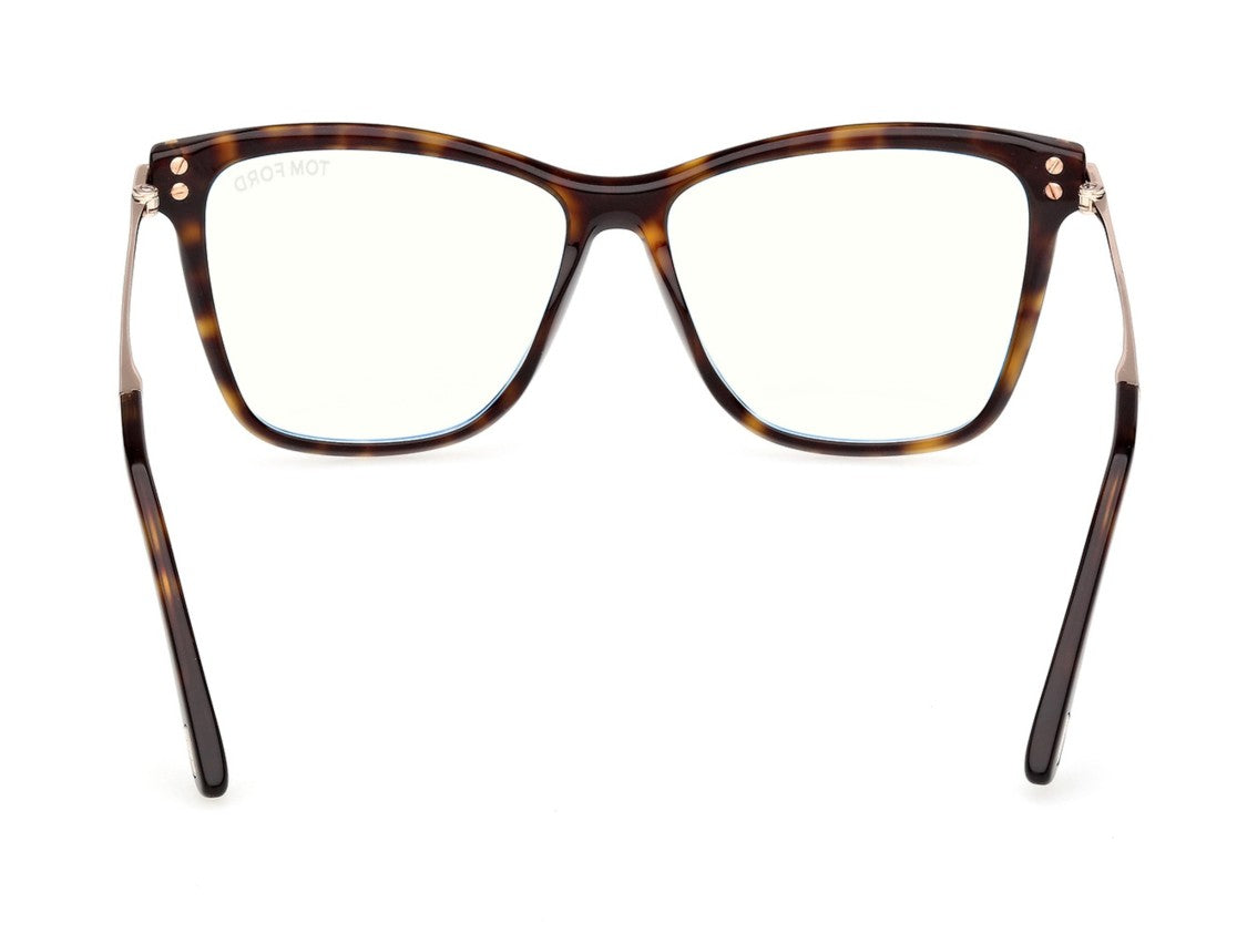 Tom Ford Ft6097-B Tortoiseshell Gold Accents Large Square Eyeglasses